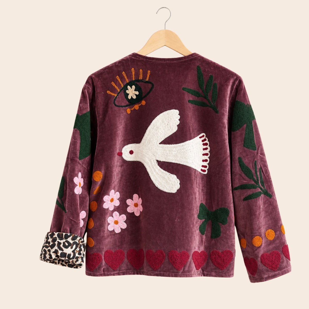 TOUT - Birds Jacket Velvet Aubergine