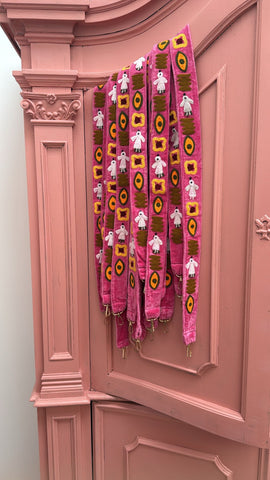 Velvet telefoon/tassenkoord roze