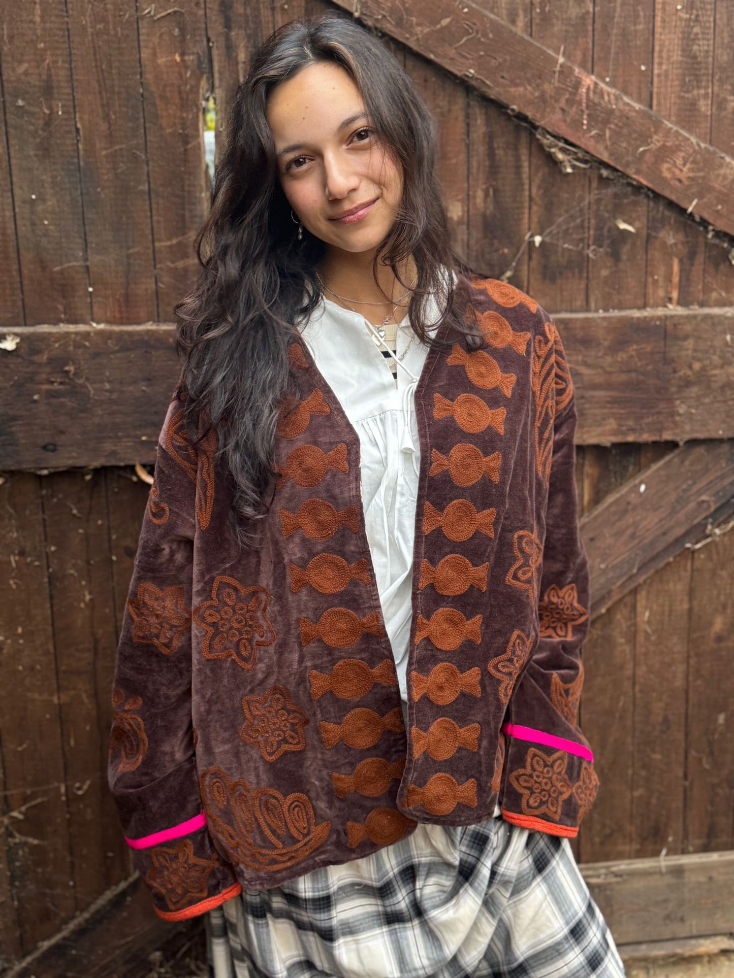 Snake velvet embroidery jacket