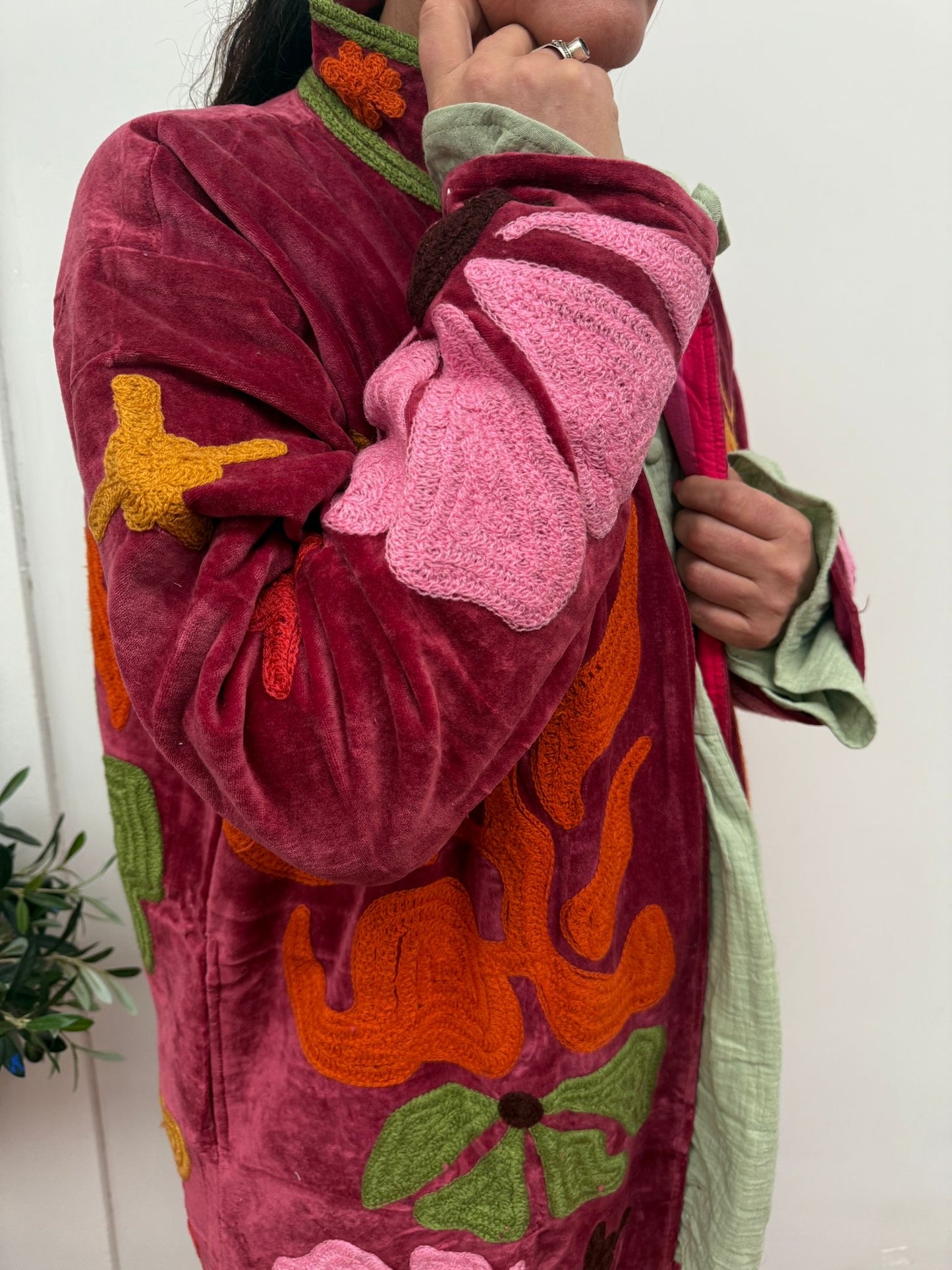 Velvet embroidery jacket Kimmie
