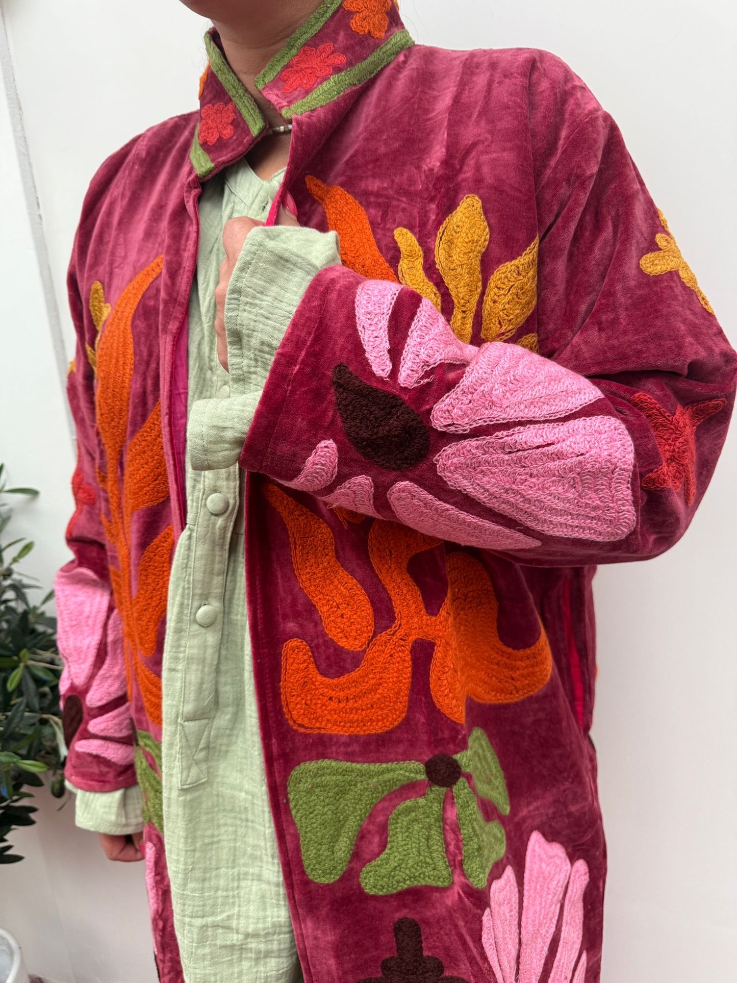 Velvet embroidery jacket Kimmie