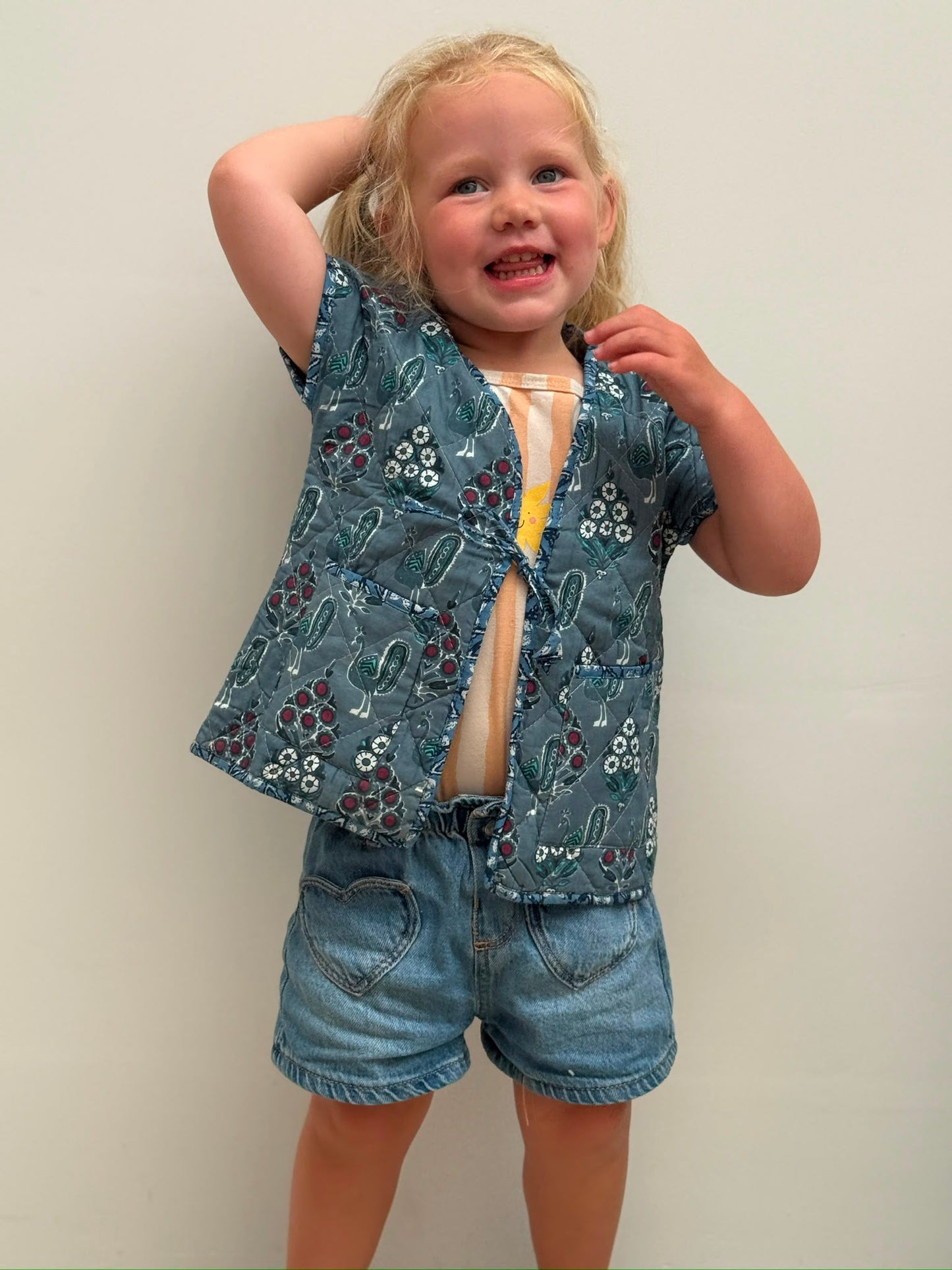 TOUT - Kids Livia Vest Kapmouw Blockprint