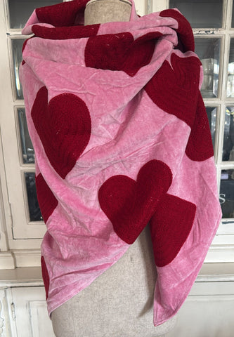 Velvet Tout omslagdoek hearts