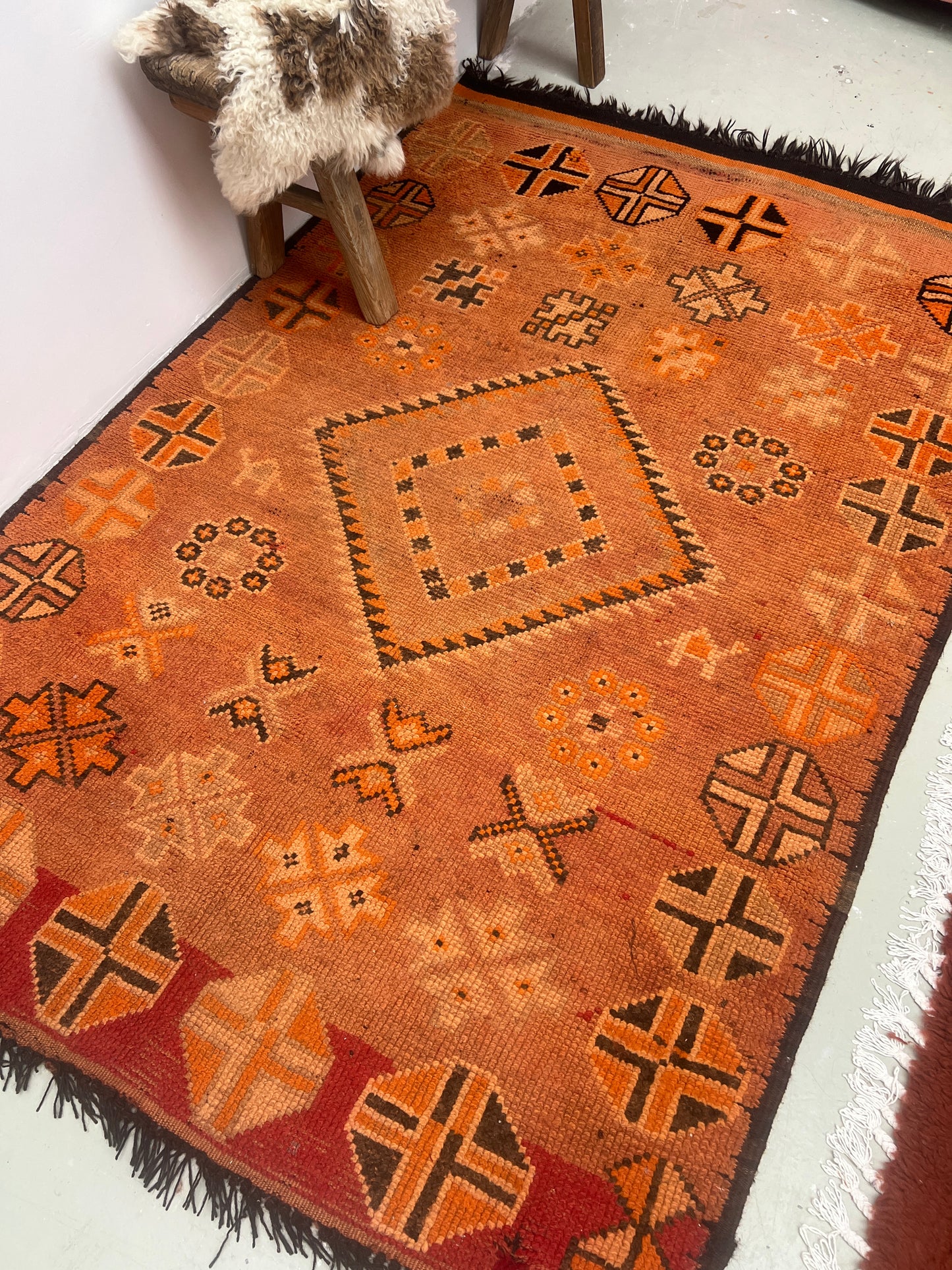 Vintage Boujaad Kleed Oranje bruin