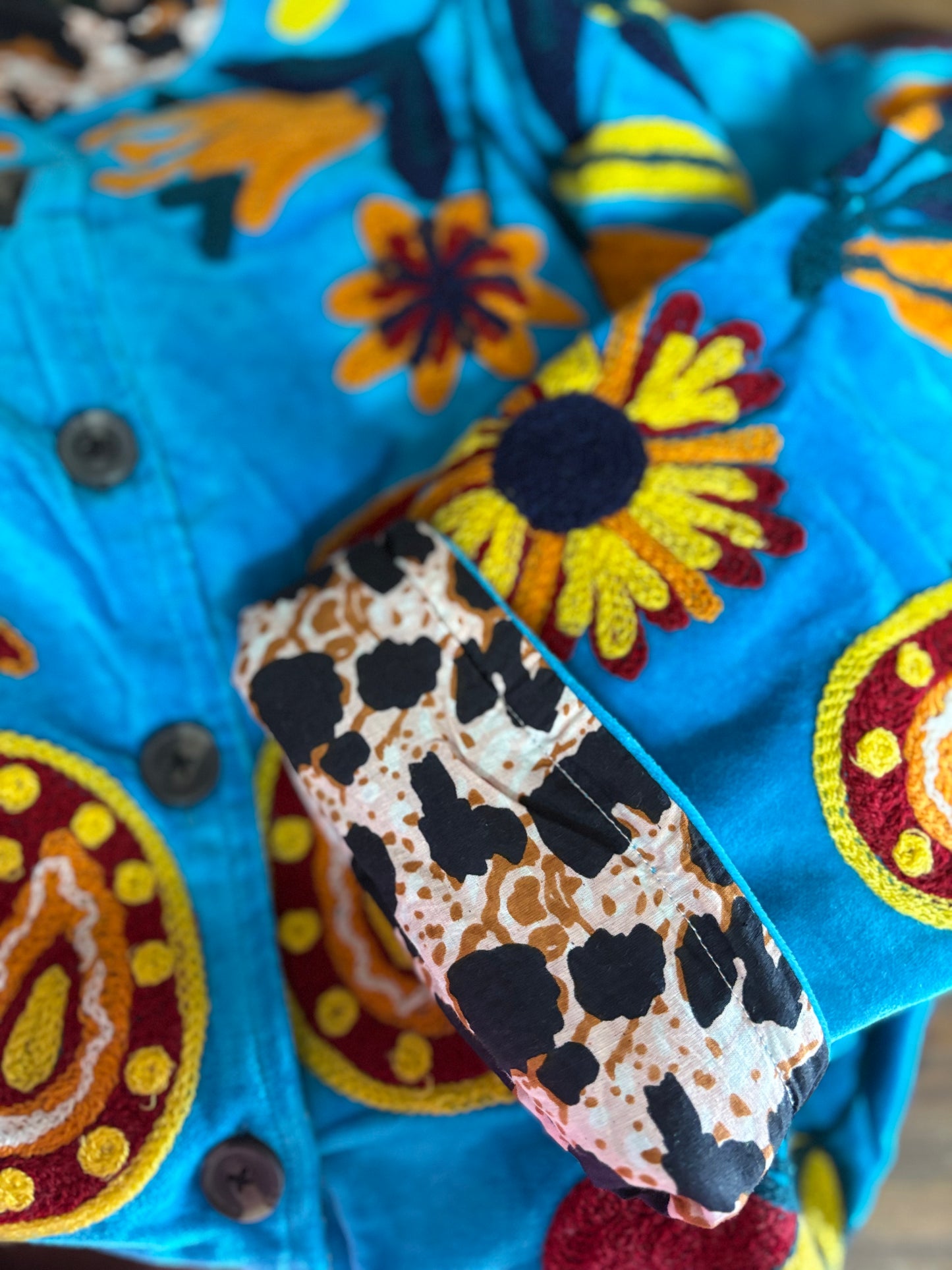 TOUT - Blue Velvet Jacket Flower