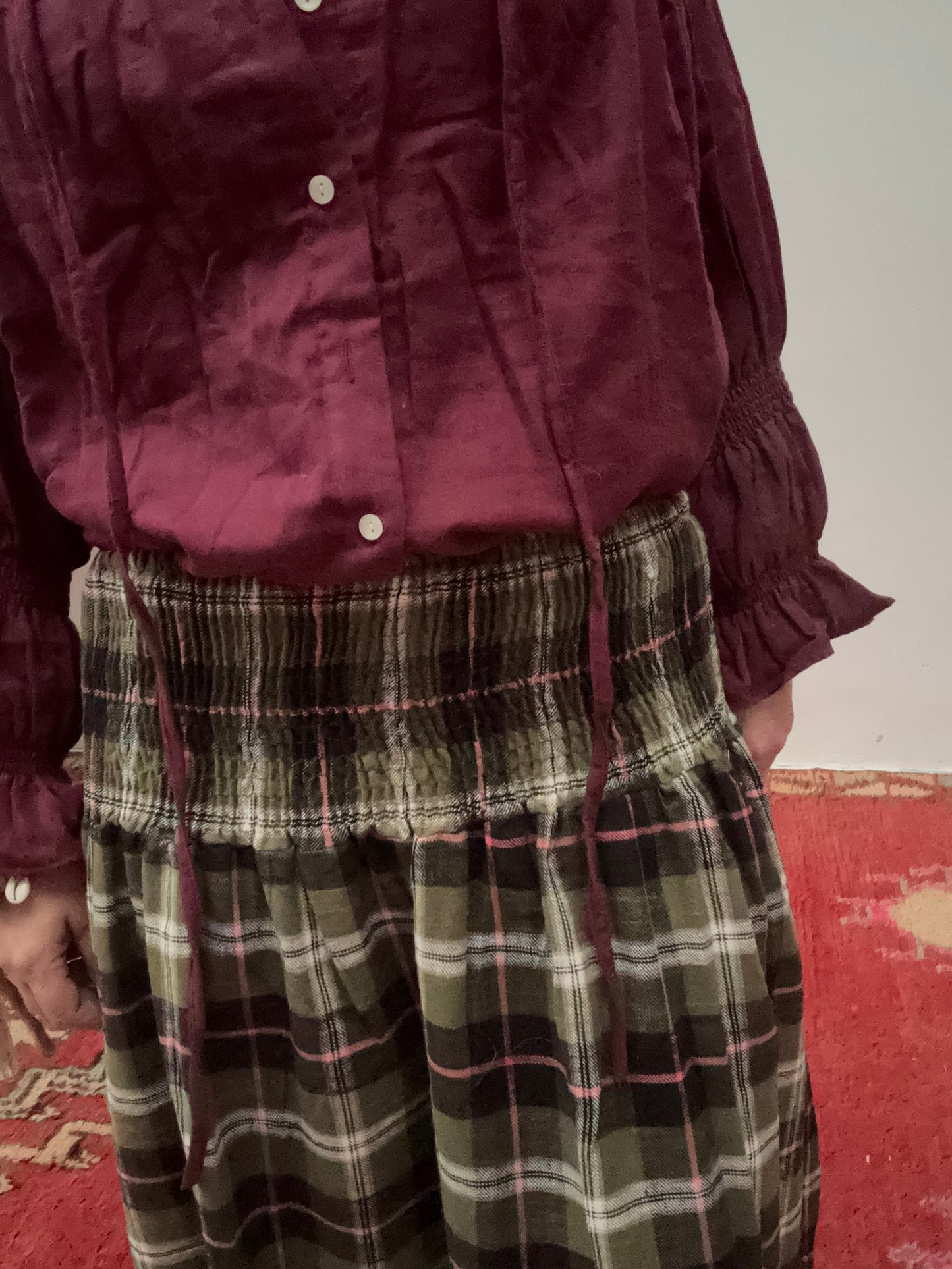 Blockprints Rok maxi Black Green pink