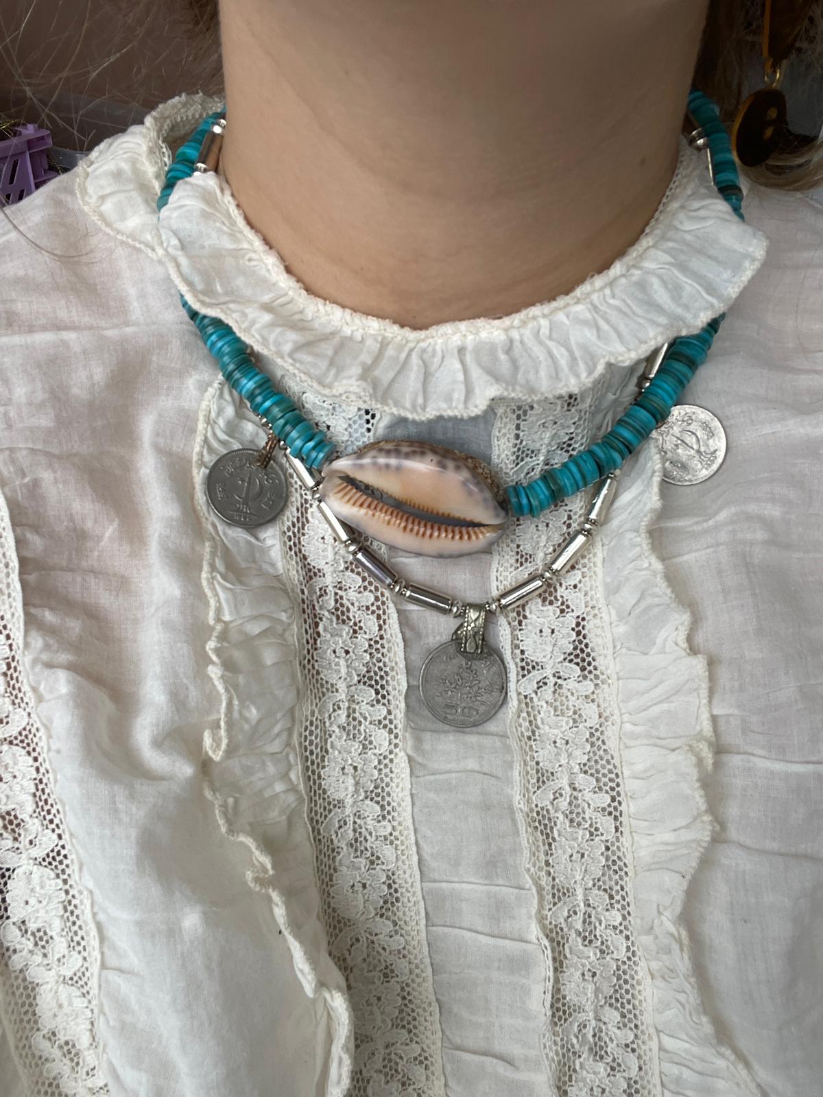 Vintage munten ketting Eefje