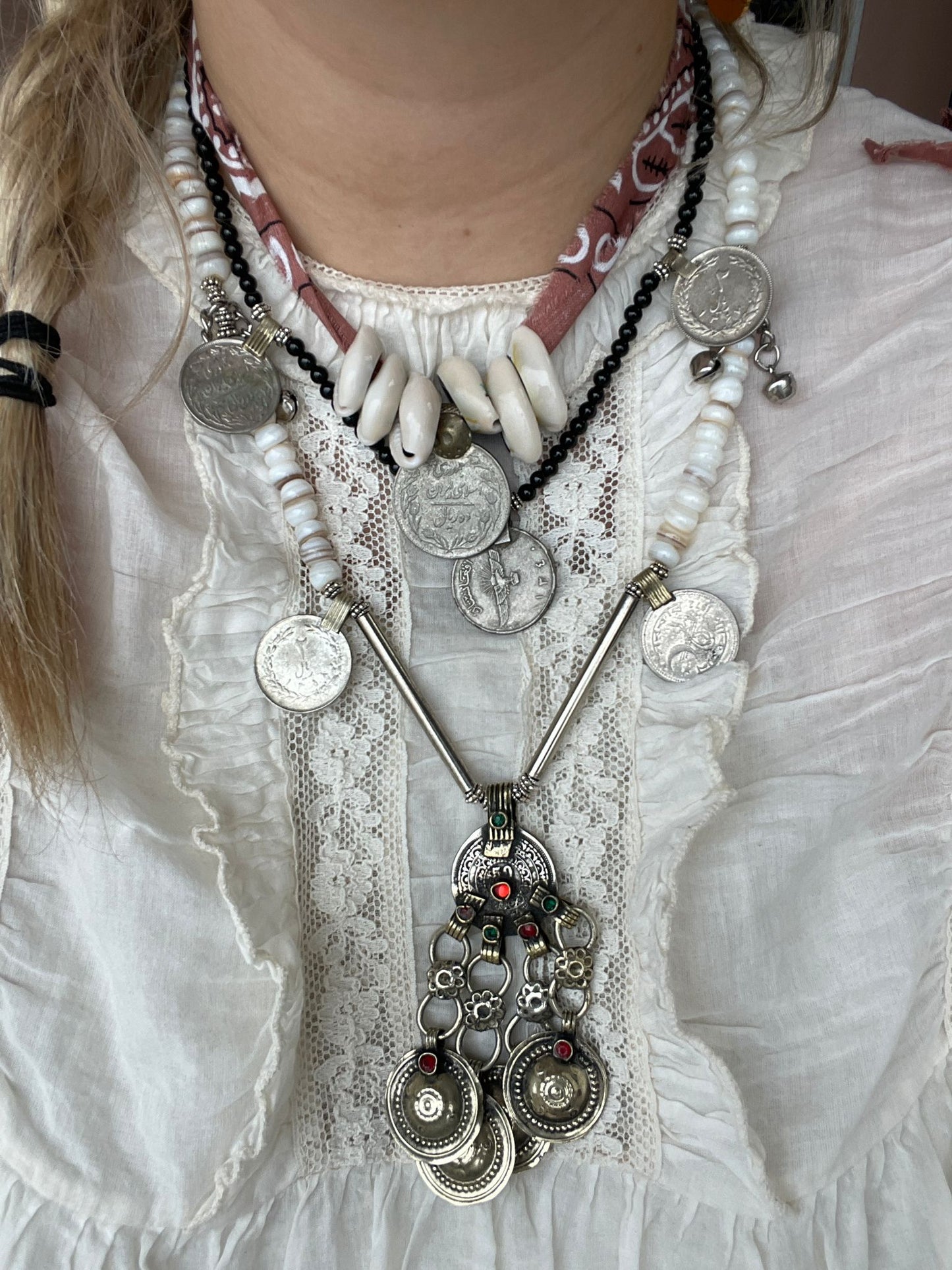Munten ketting met vintage Hanger Debbie