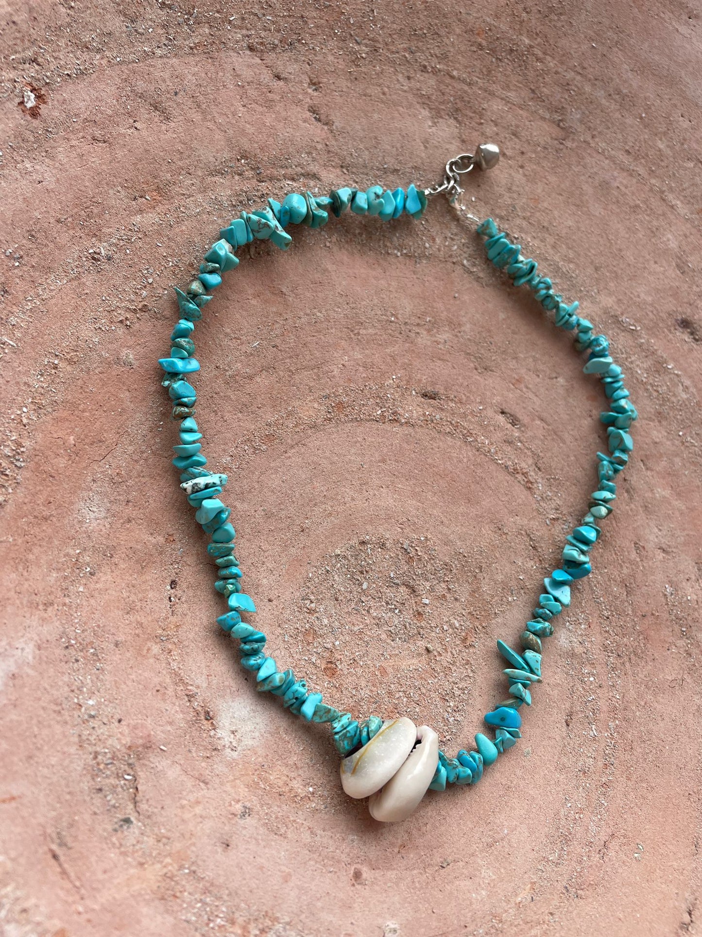 Turquoise ketting schelpen Kim