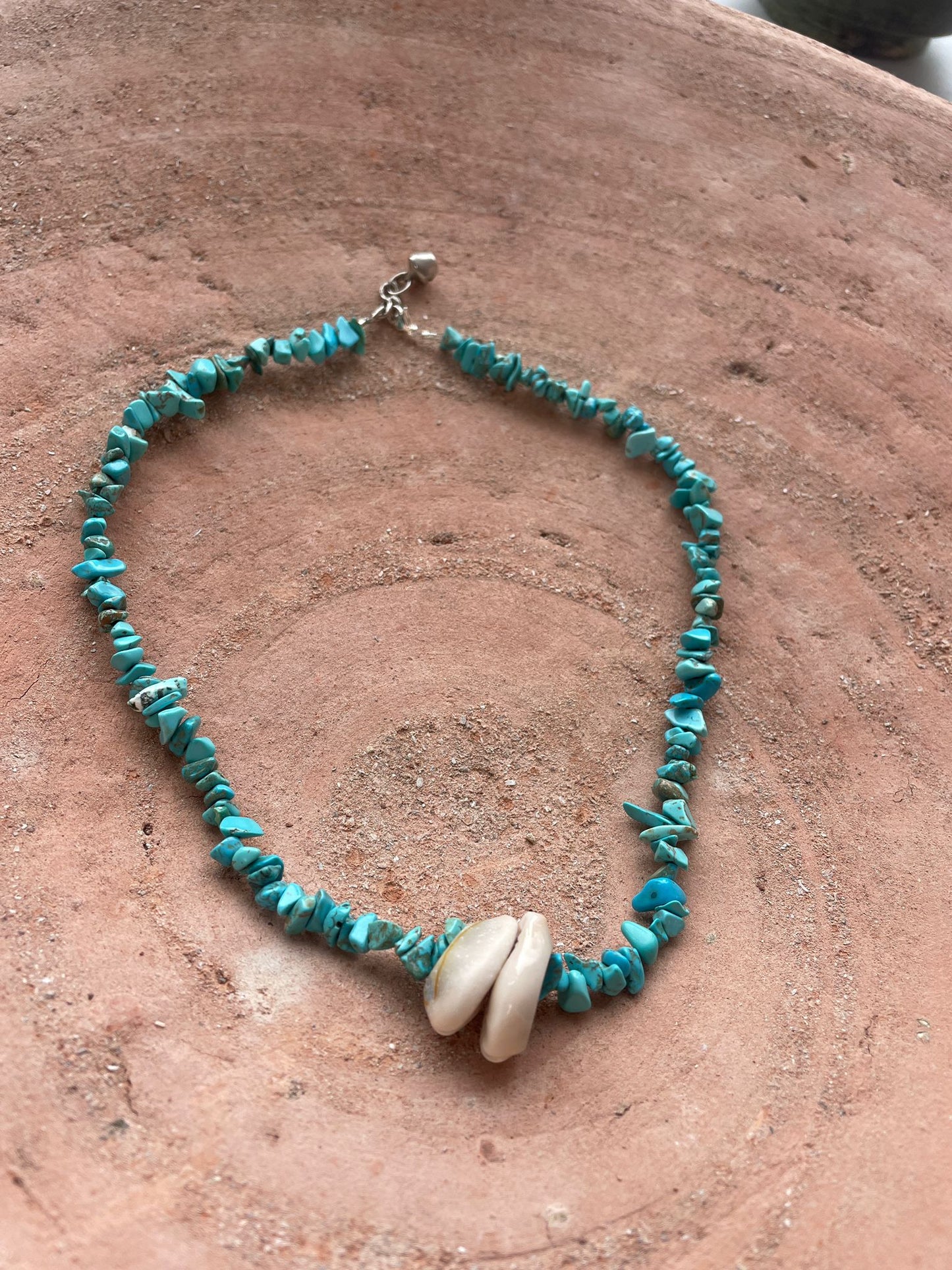 Turquoise ketting schelpen Kim