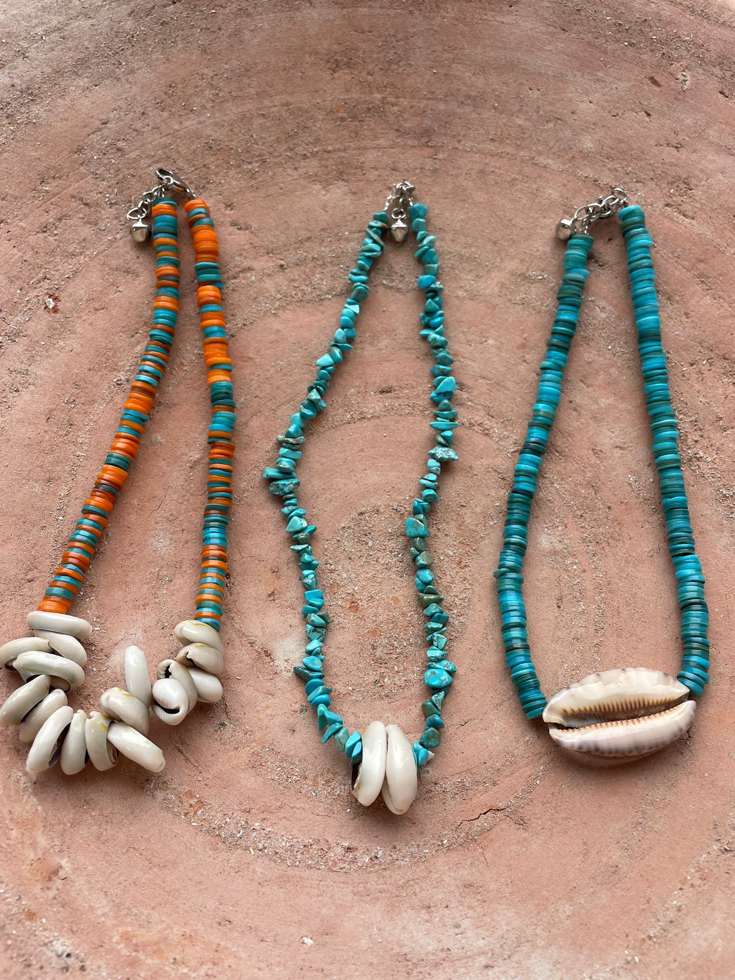 Turquoise ketting schelpen Kim