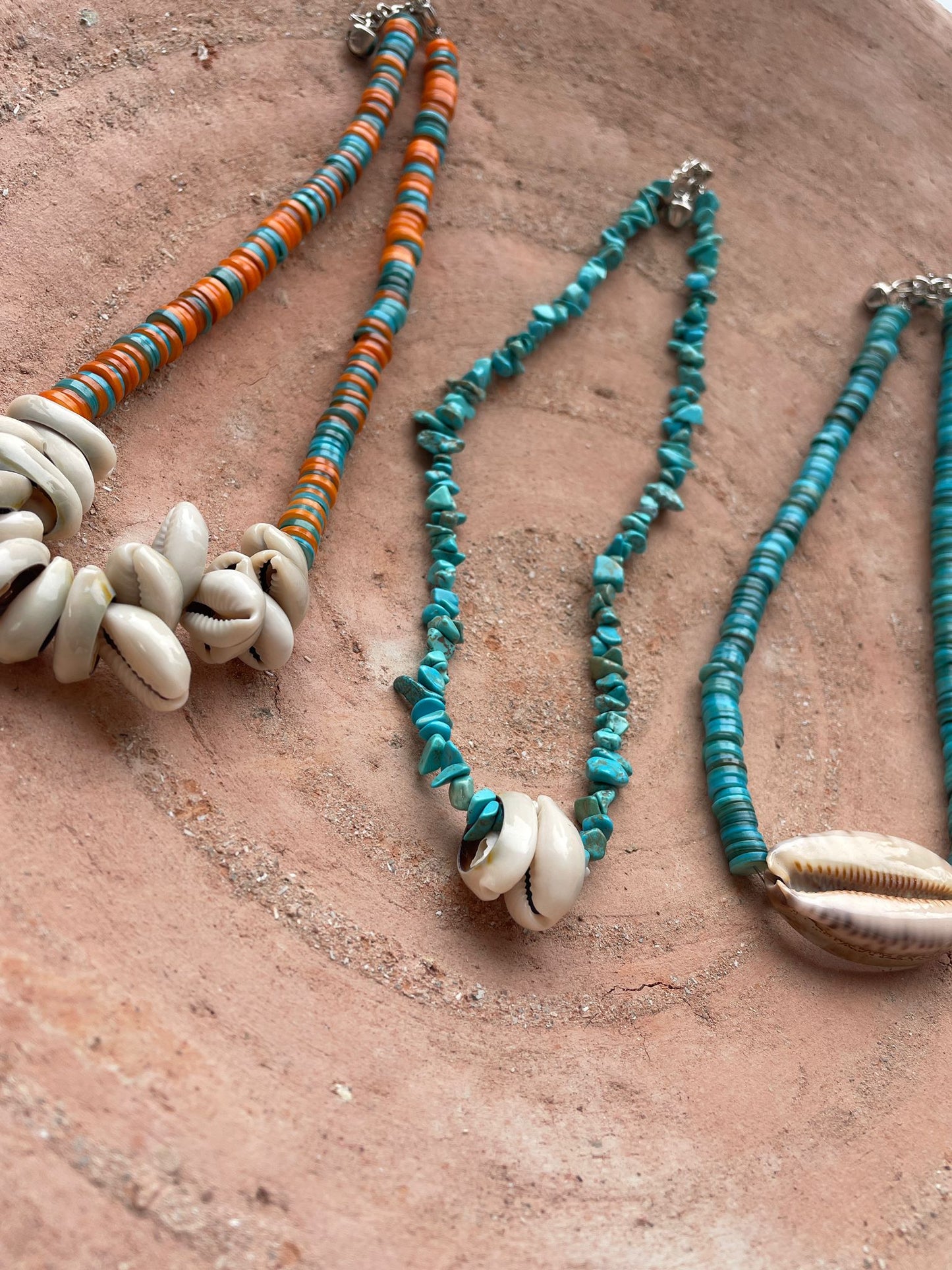 Turquoise ketting schelpen Kim