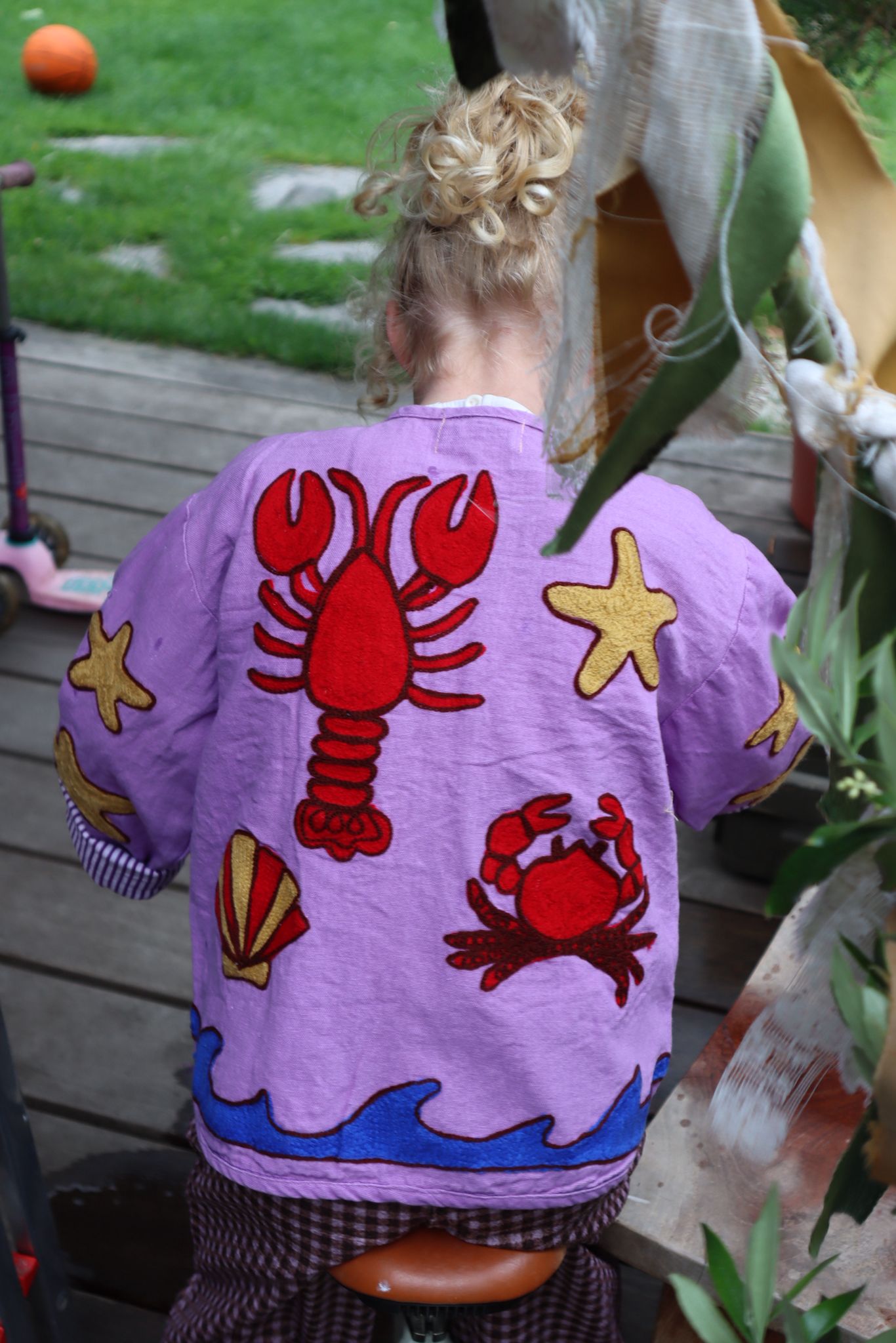 Cotton embroidery jacket crab KIDS