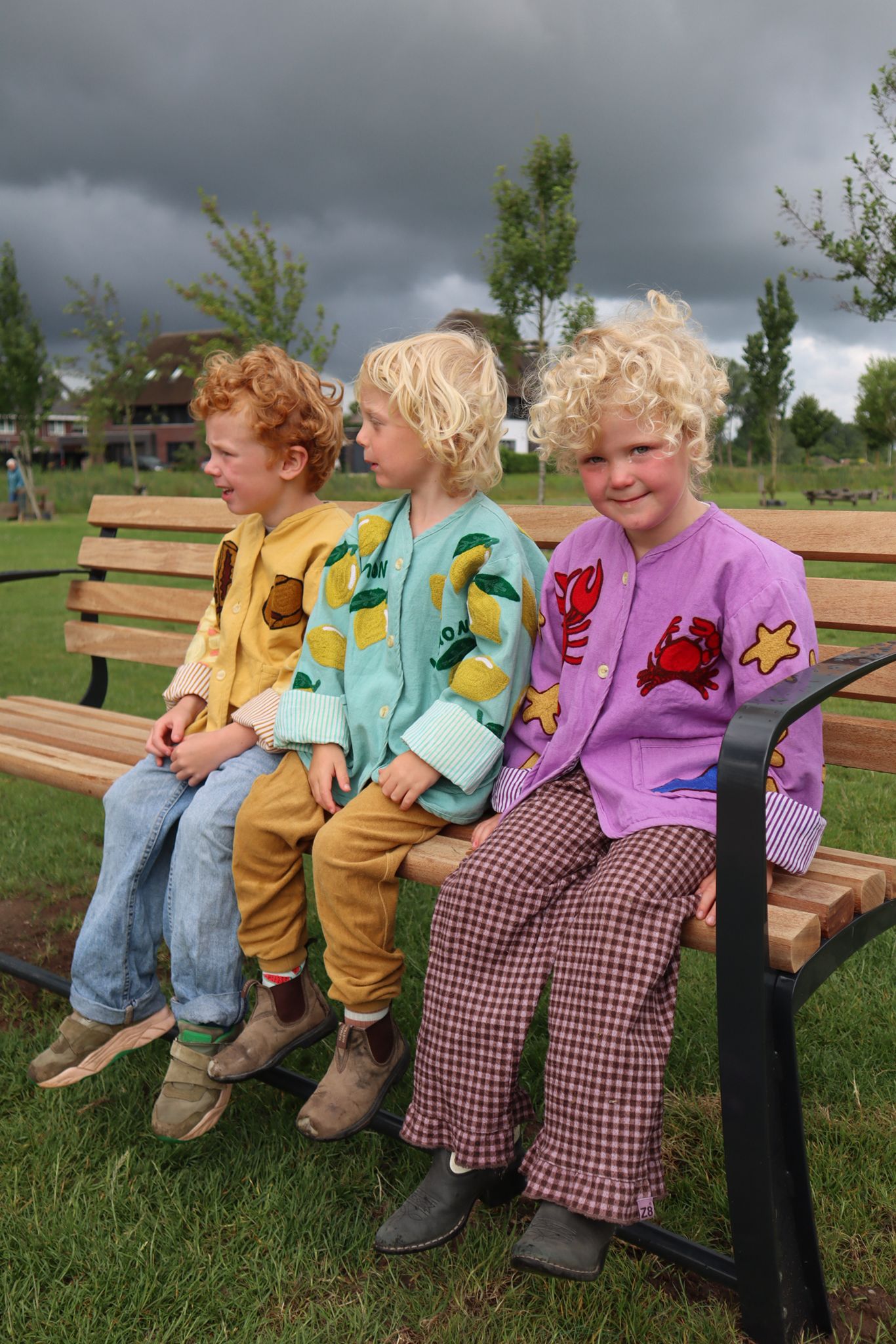 Cotton embroidery jacket crab KIDS