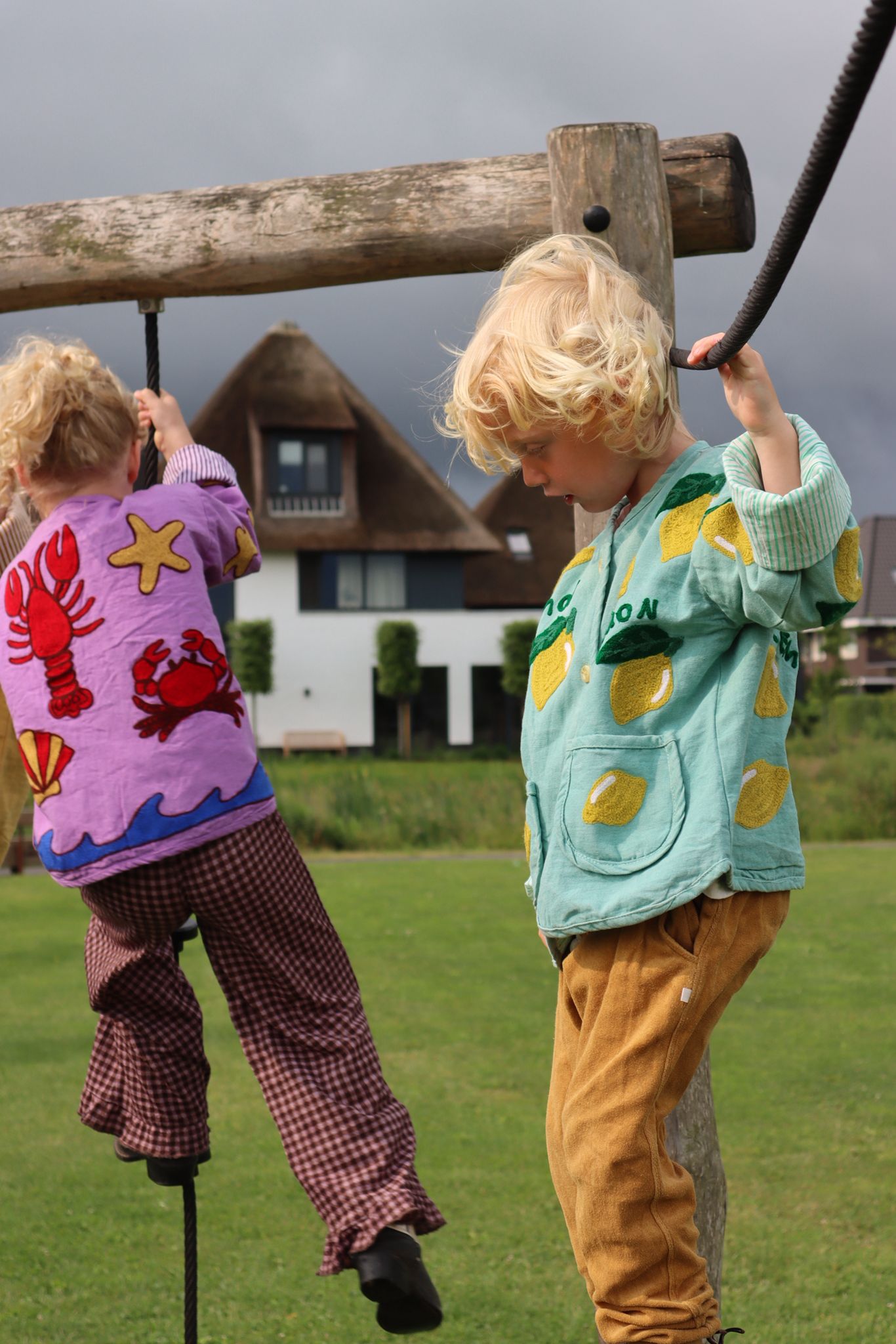 Cotton embroidery jacket crab KIDS