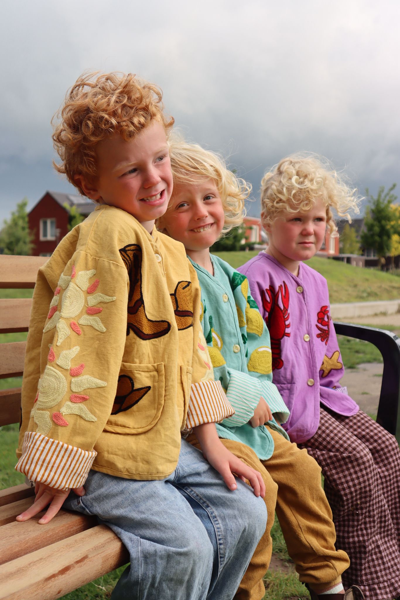 Cotton embroidery jacket crab KIDS