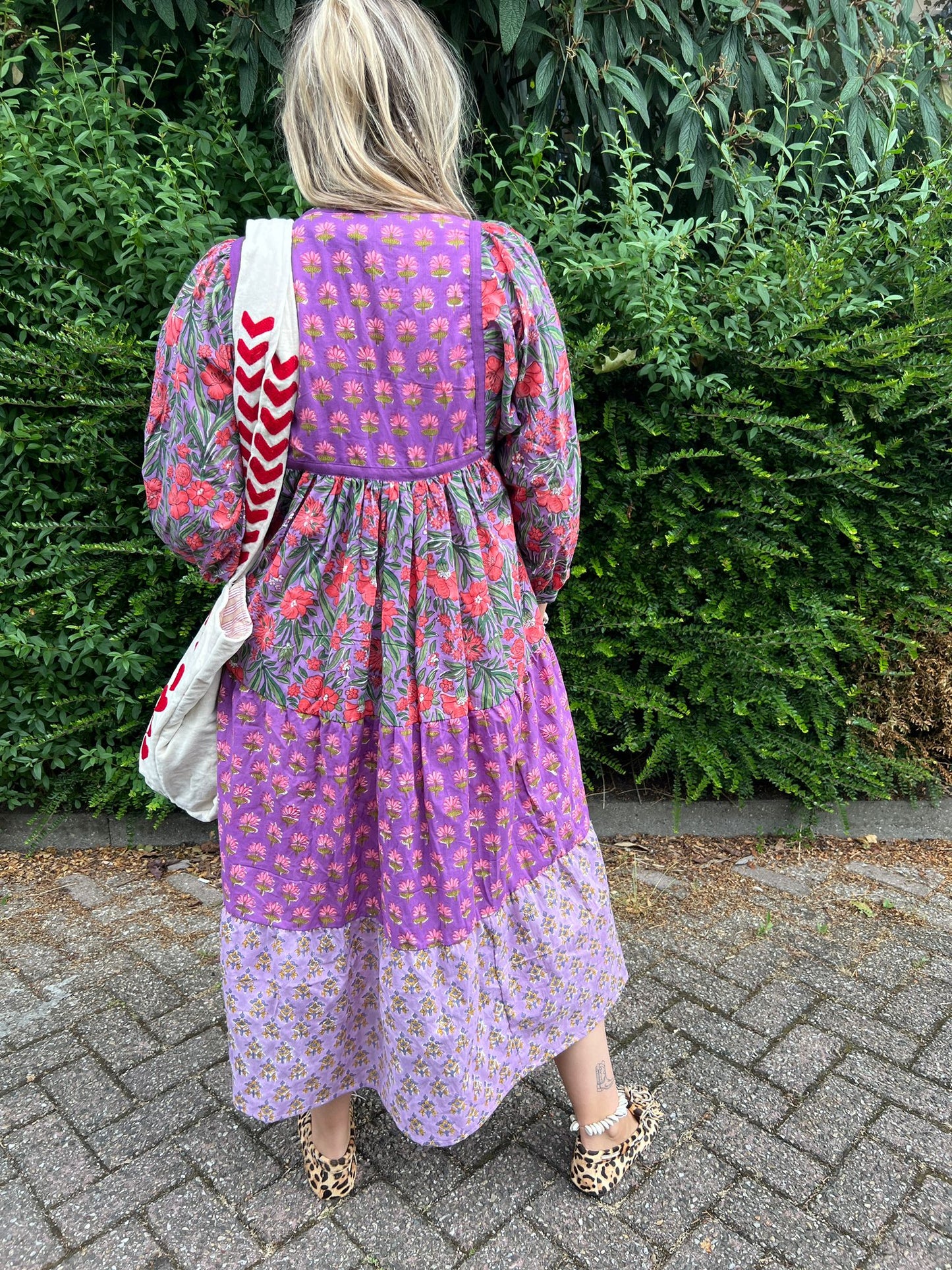 Blockprints jurk purple special