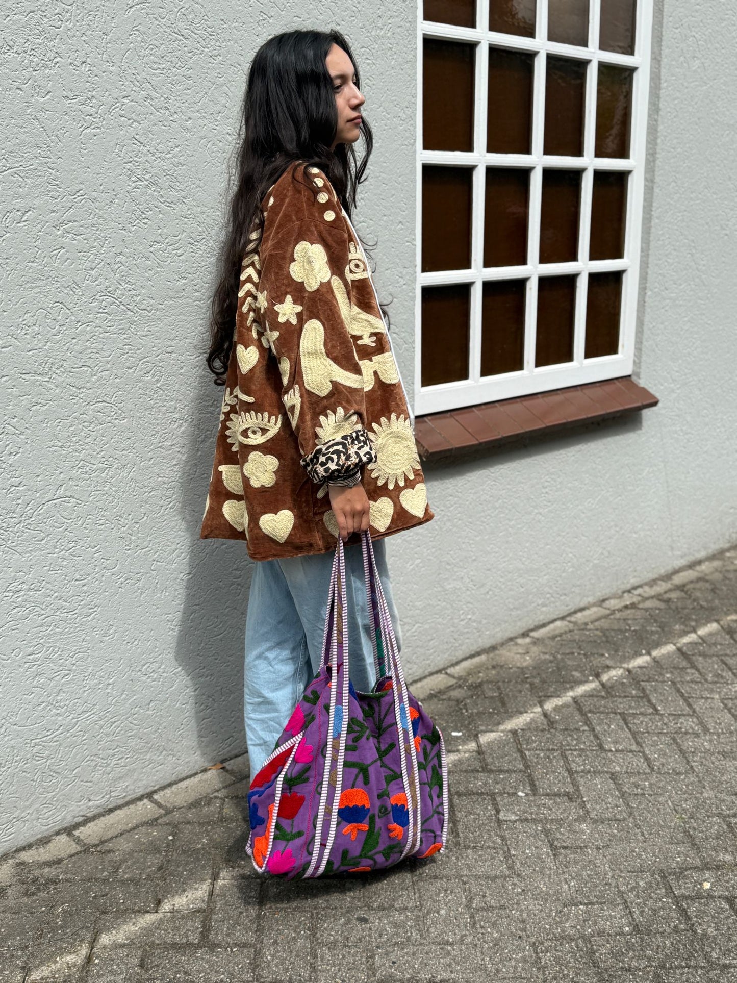 Velvet Jacket DREAM brown pastelgeel