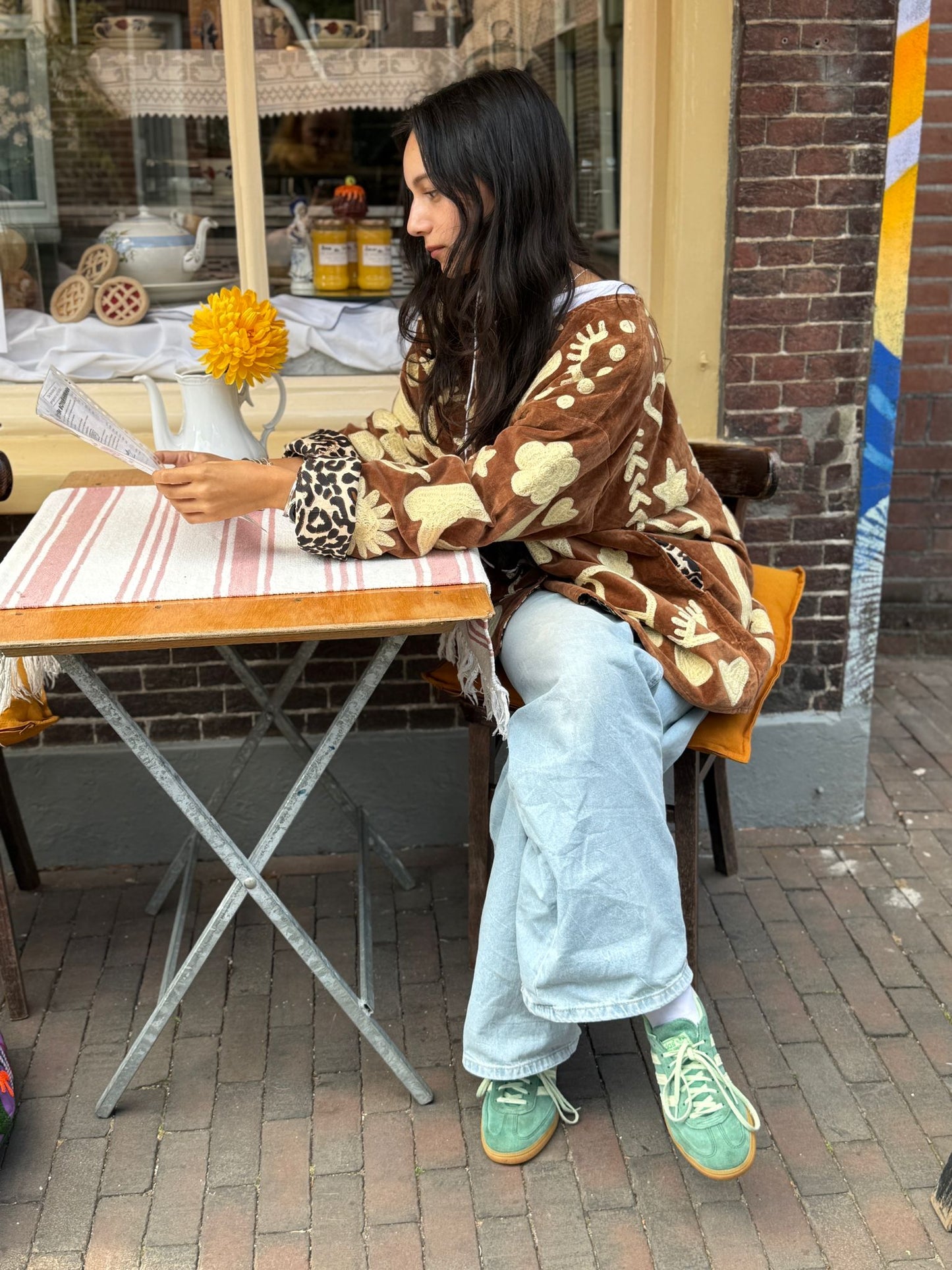 Velvet Jacket DREAM brown pastelgeel