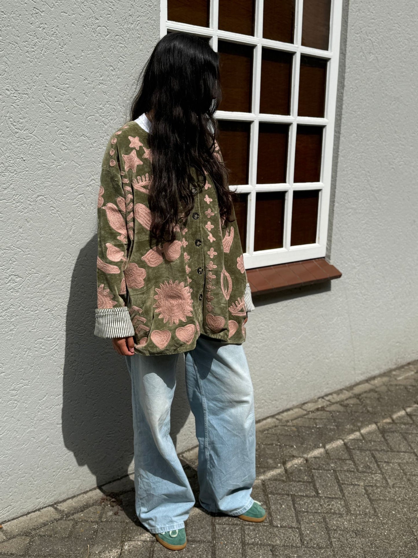 Velvet Jacket DREAM green pink