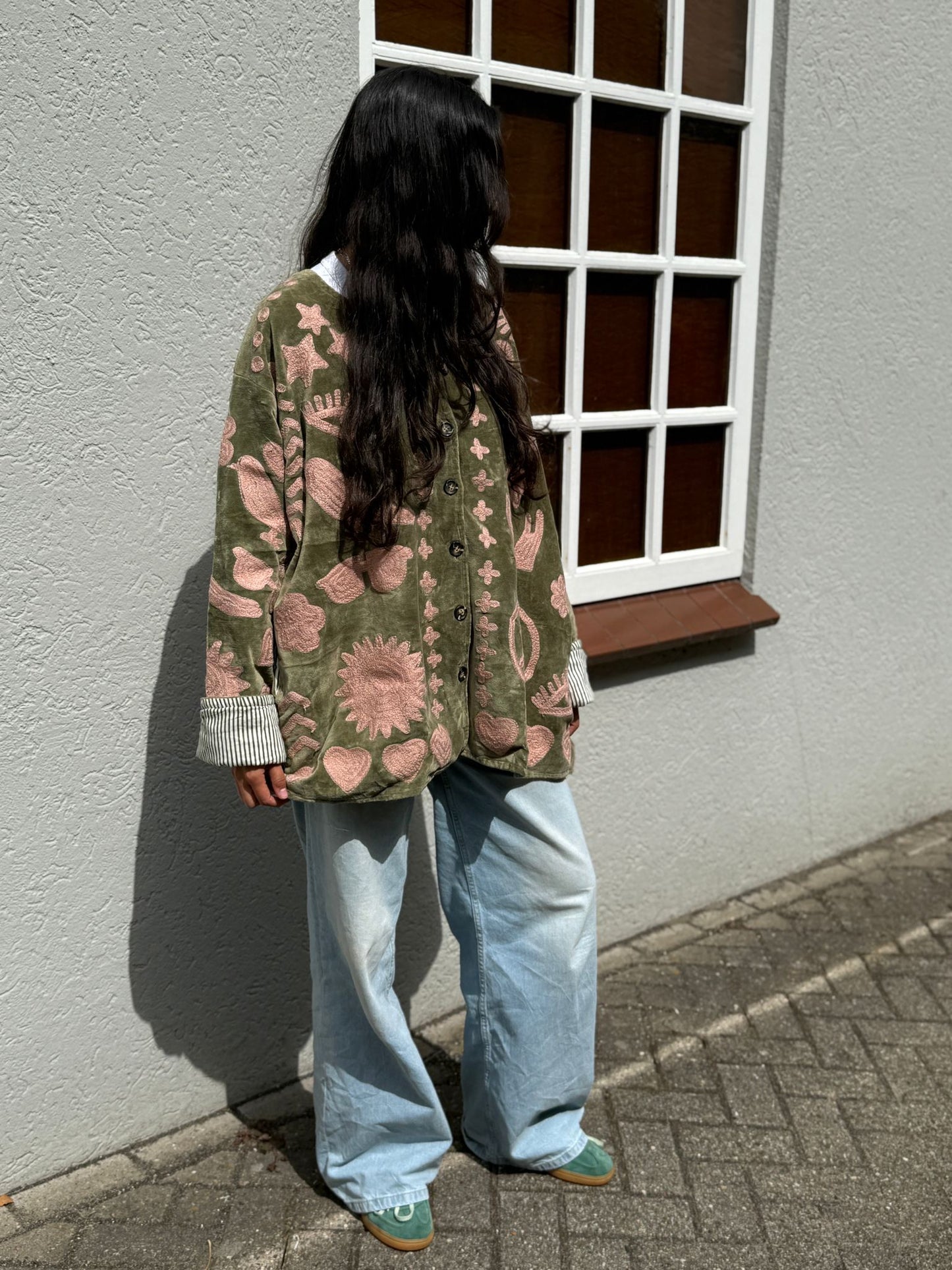 Velvet Jacket DREAM green pink