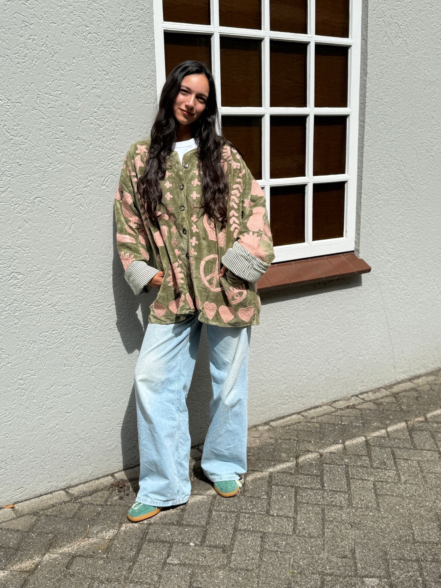 Velvet Jacket DREAM green pink