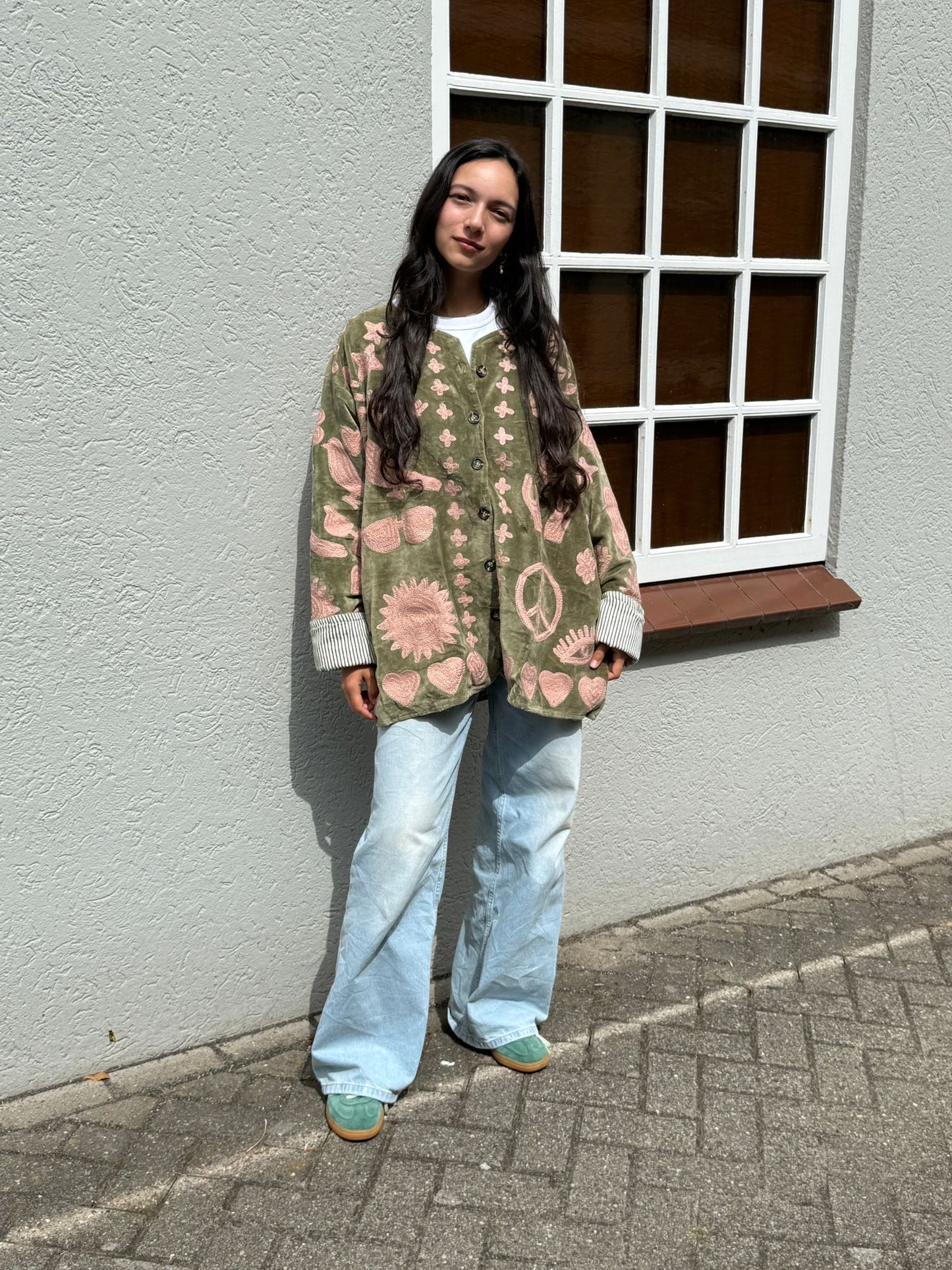 Velvet Jacket DREAM green pink