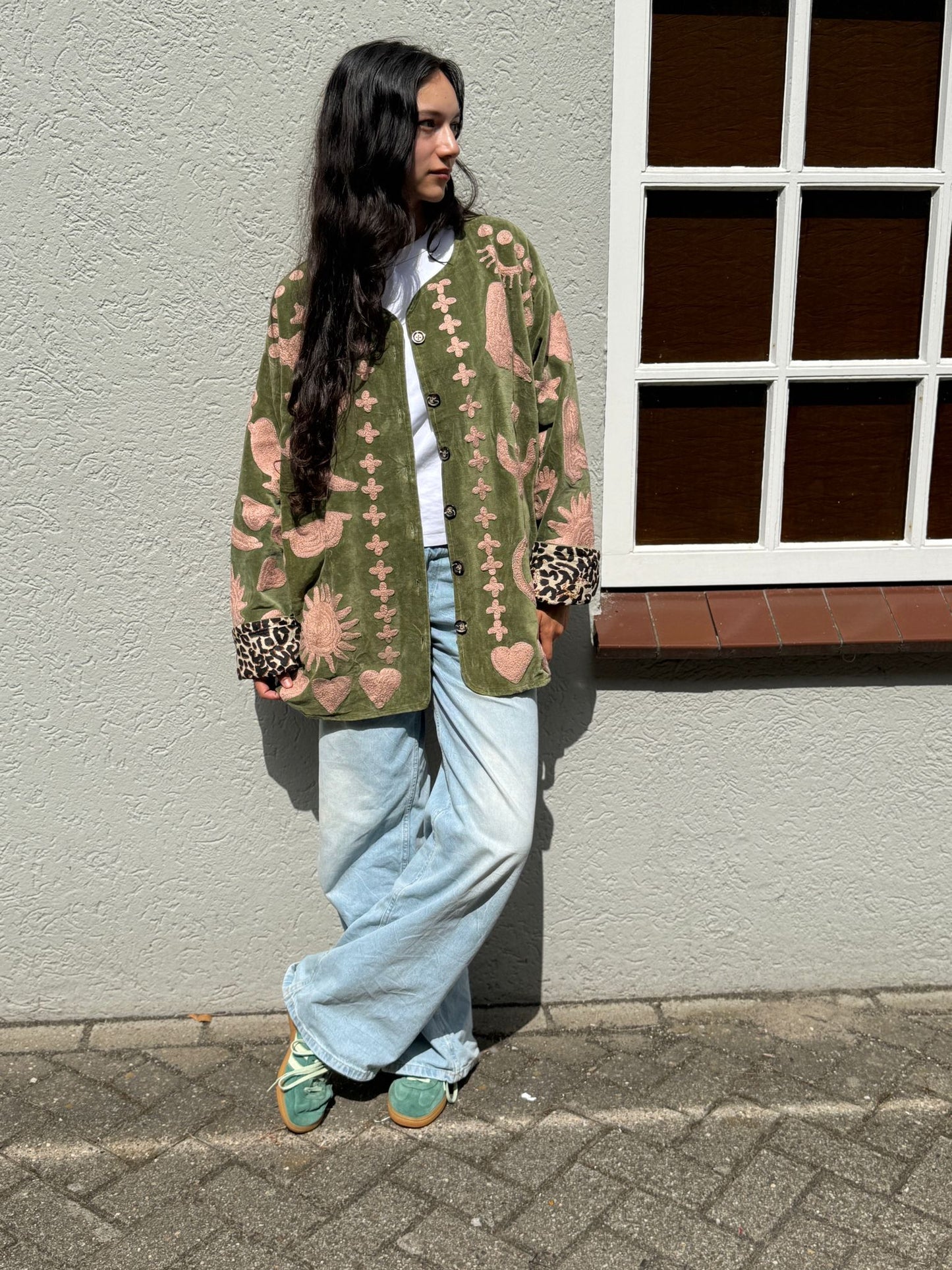 Velvet Jacket DREAM green pink