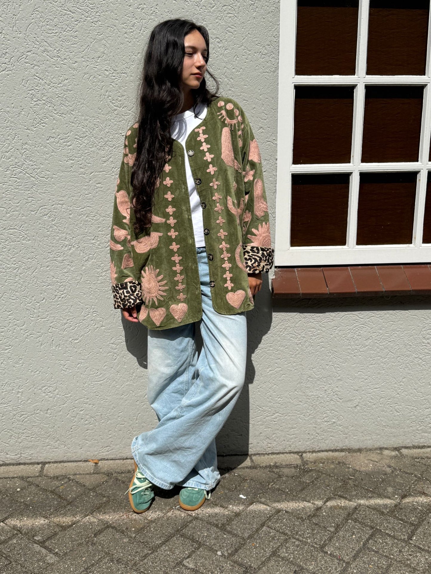 Velvet Jacket DREAM green pink