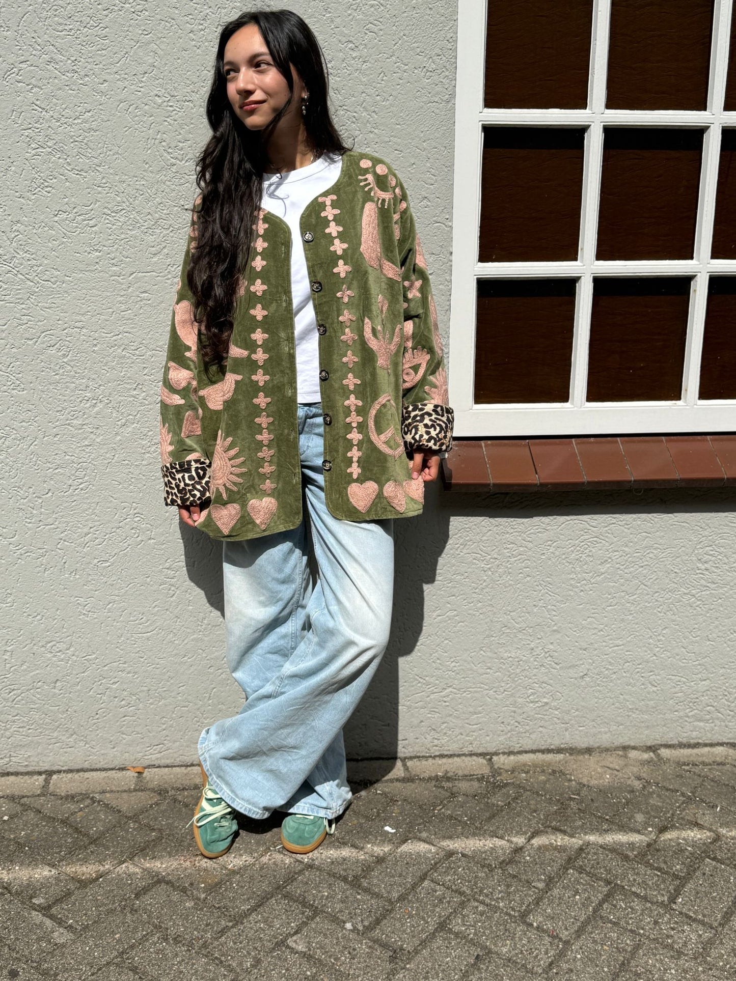 Velvet Jacket DREAM green pink
