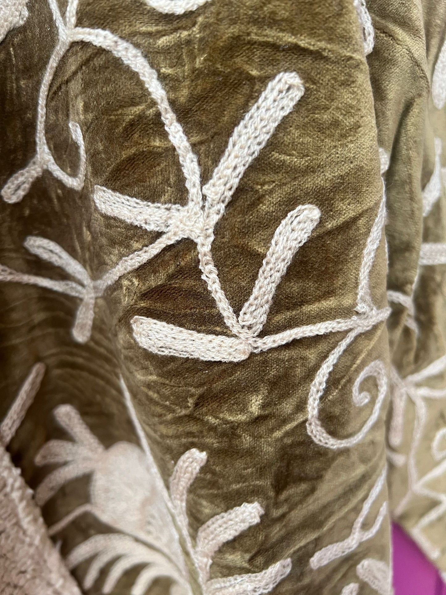 Velvet jas teddy khaki