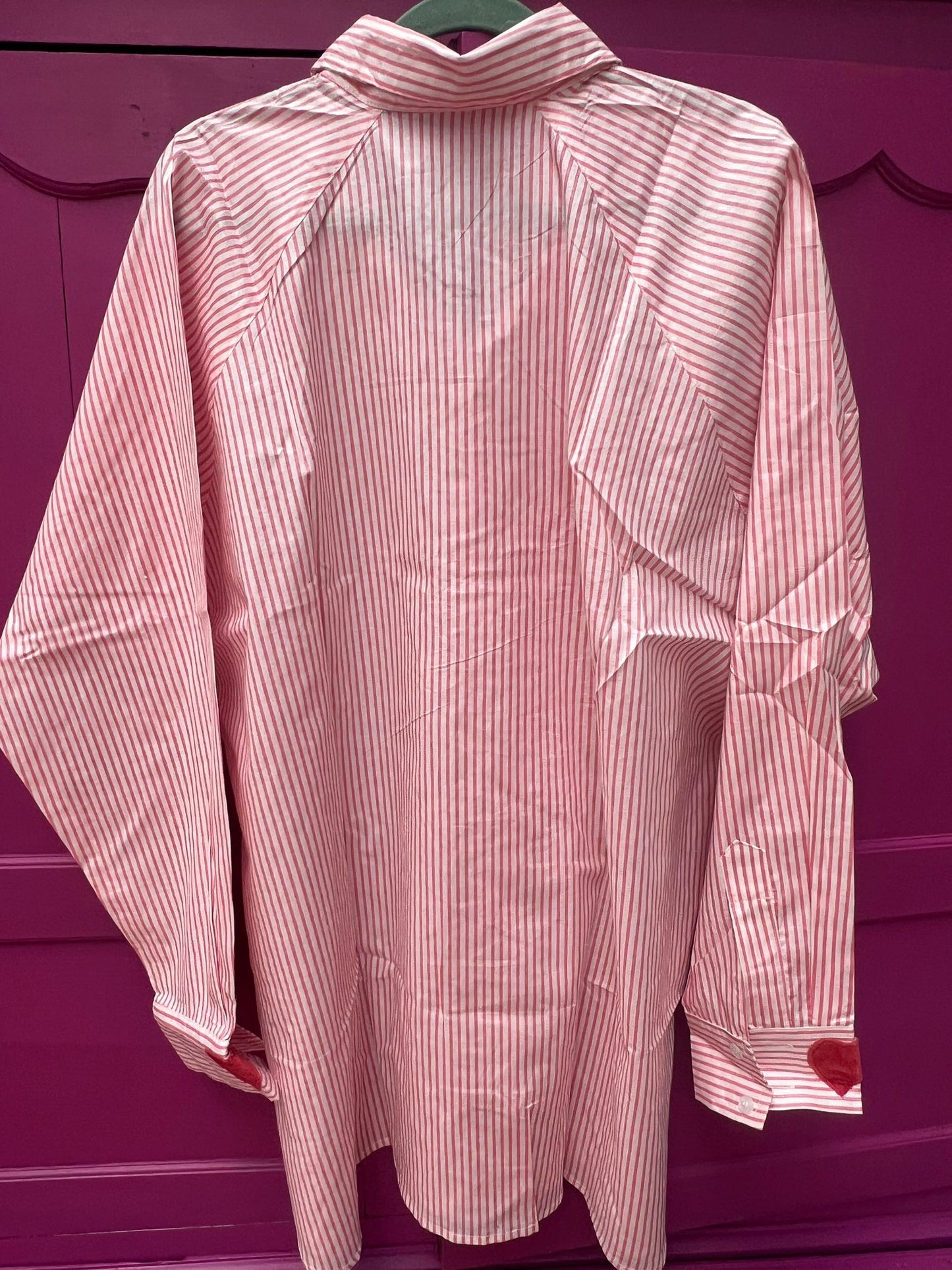 Blouse heart velvet pink