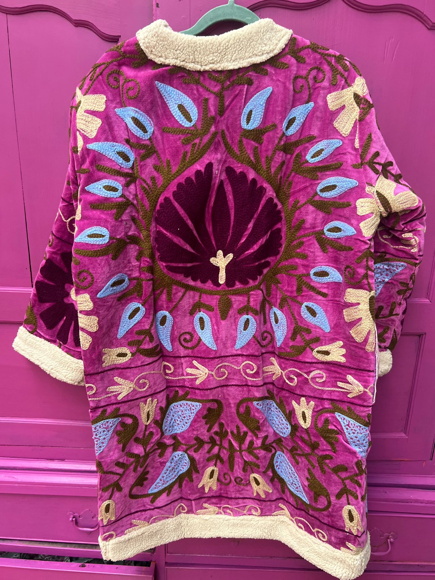 Velvet jas teddy pink purple