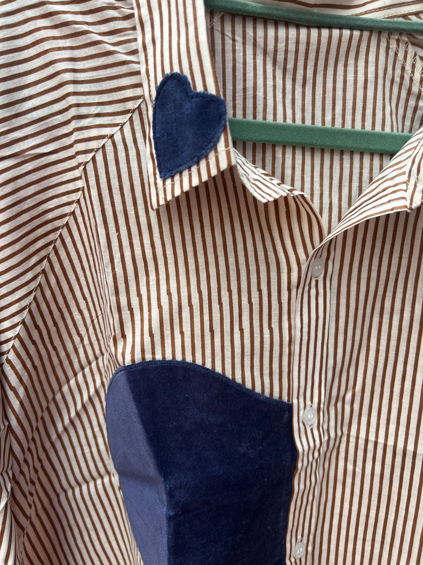 Blouse heart velvet blue