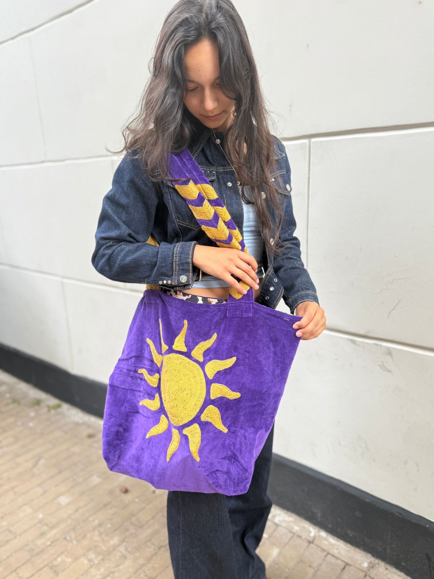 Velvet embroidery "Sunsetchaser" tas