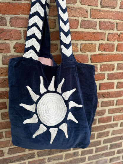 TOUT - Velvet embroidery "Sunsetchaser" tas - All season - one size