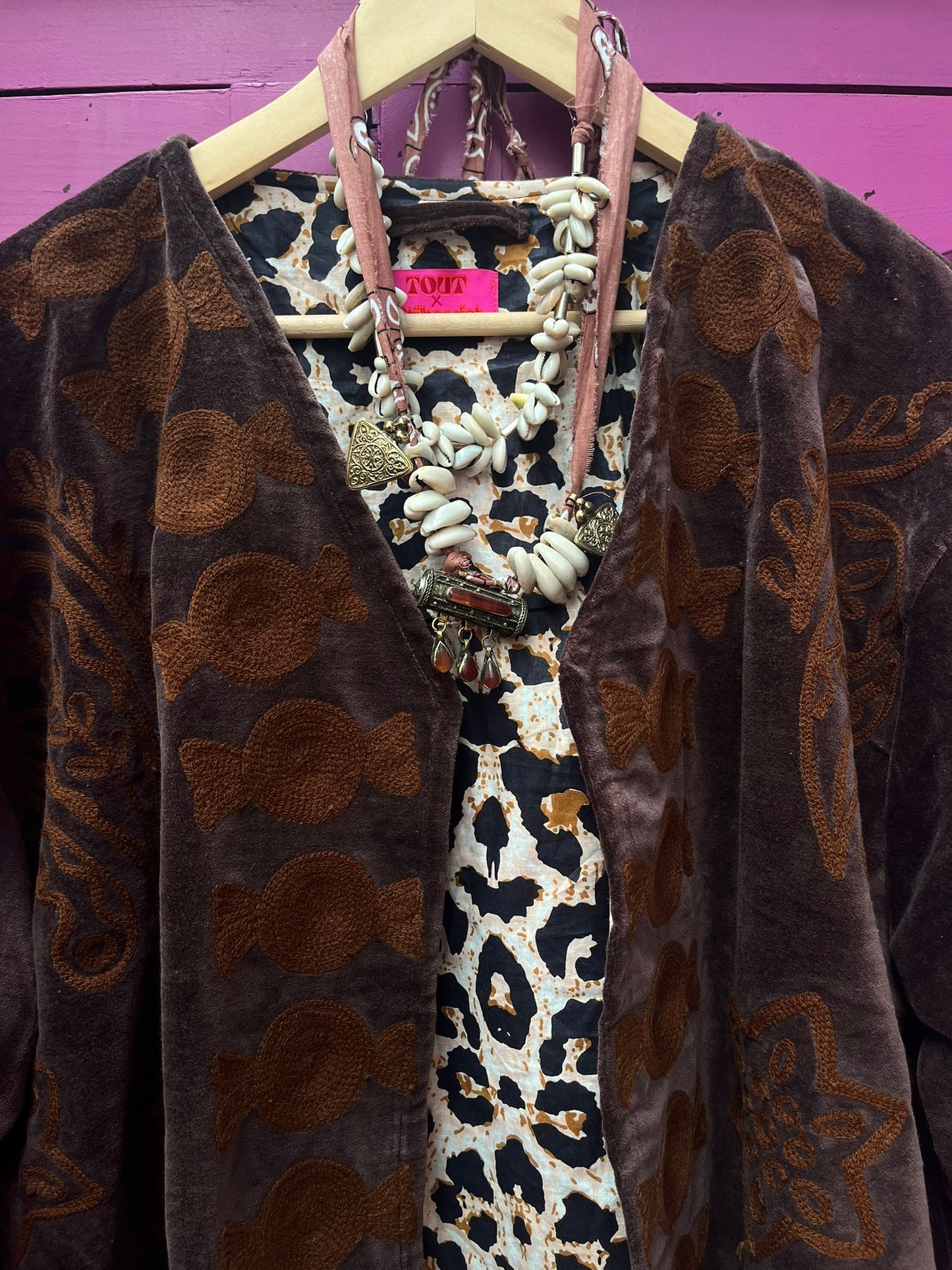 Snake velvet embroidery jacket