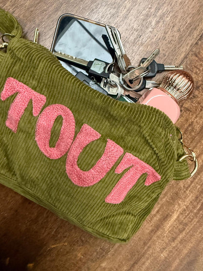 TOUT - Corduroy embroidery "TOUT" tas