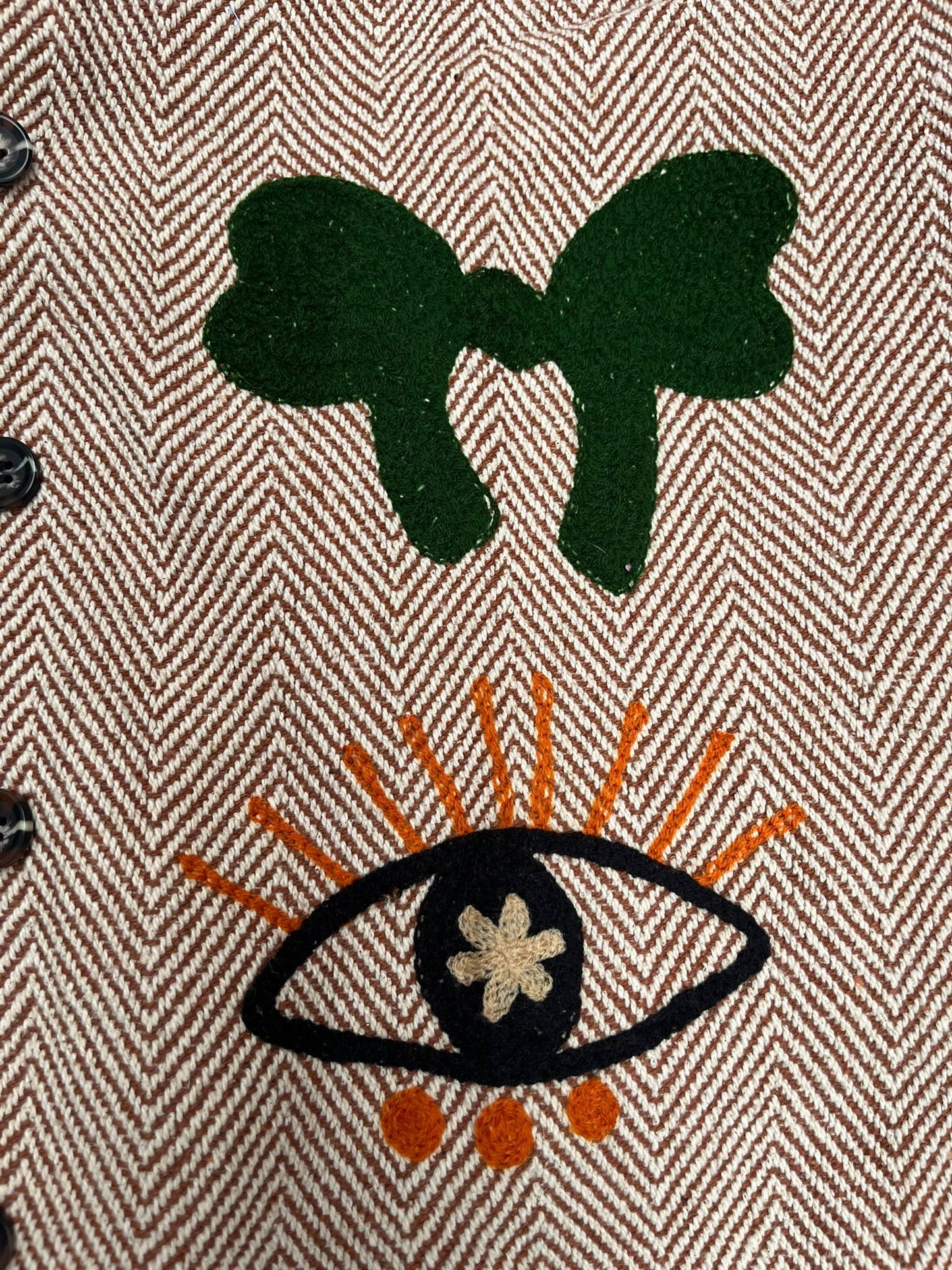 Tweed embroidery jacket birds