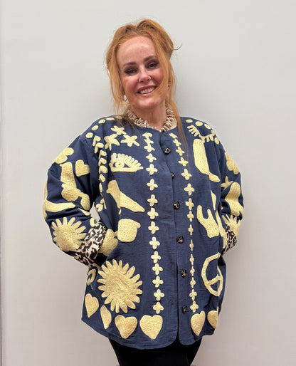 TOUT - Dream Jacket cotton blue- butteryellow
