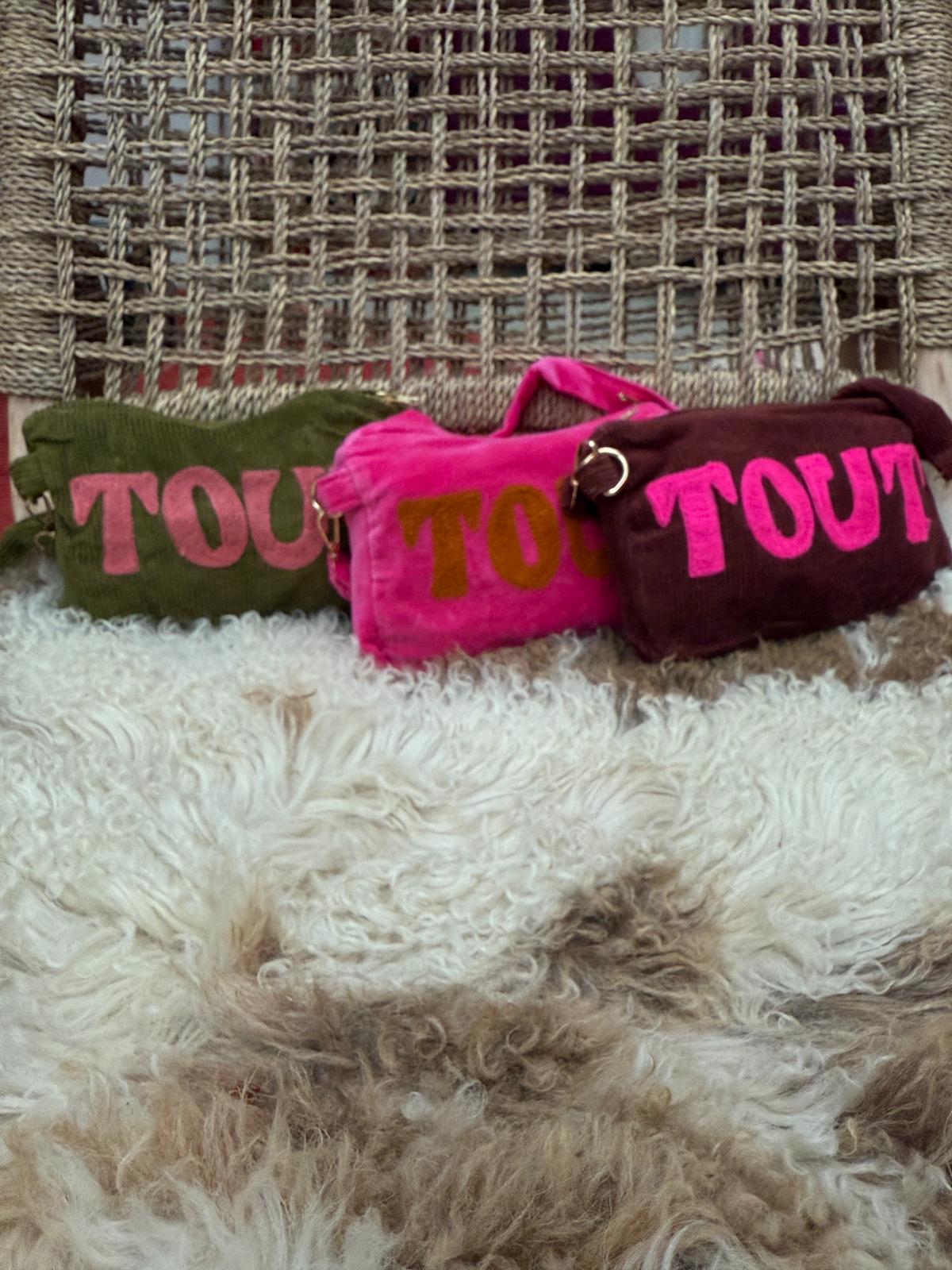 Corduroy embroidery "TOUT" tas