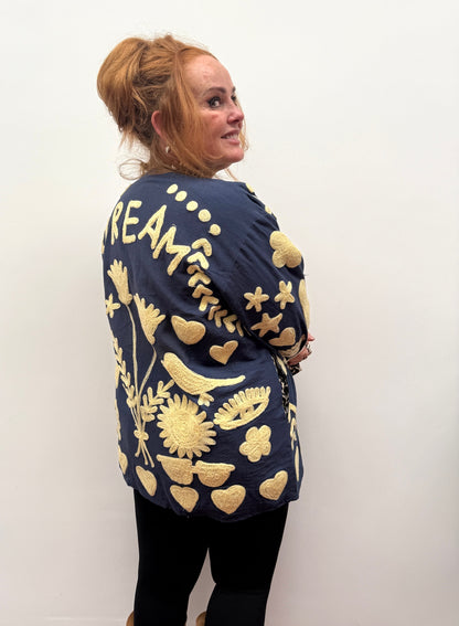 TOUT - Dream Jacket cotton blue- butteryellow