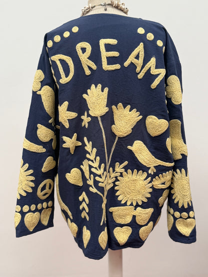 TOUT - Dream Jacket cotton blue- butteryellow