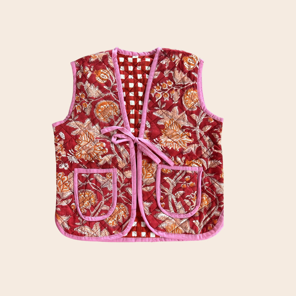 TOUT - Kids Juna Gilet Blockprint