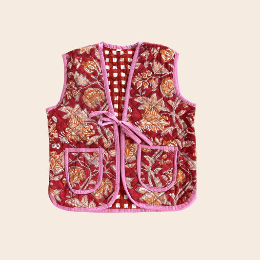 TOUT - Kids Juna Gilet Blockprint