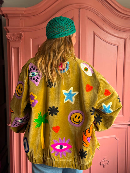 TOUT - Liv Bomber Velvet Olijfgroen UNISEX Oversized