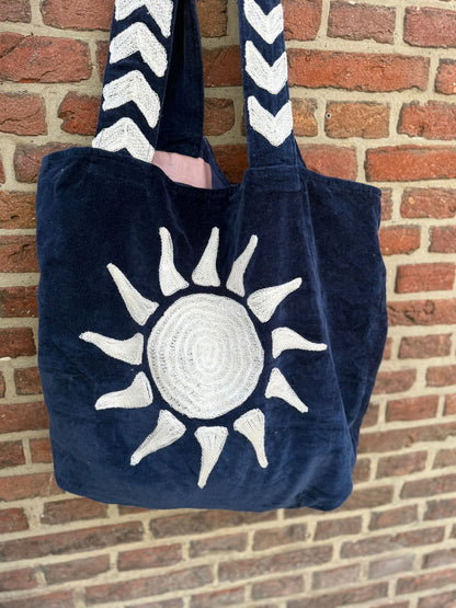 TOUT - Velvet embroidery "Sunsetchaser" tas - All season - one size