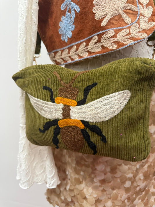 Corduroy embroidery "TOUT" tas