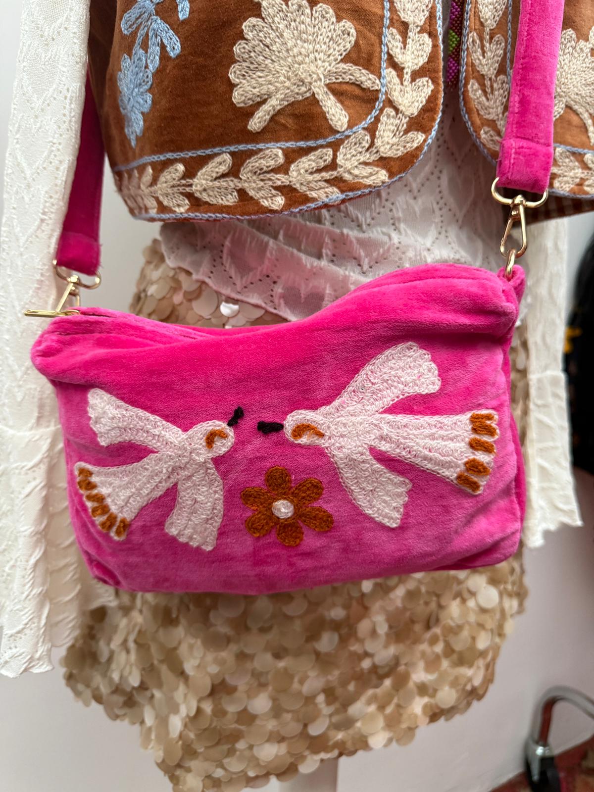 TOUT - Velvet embroidery "BIRD TOUT" tas