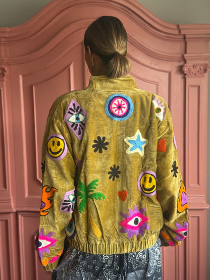 TOUT - Lola Bomber Velvet Olijfgroen
